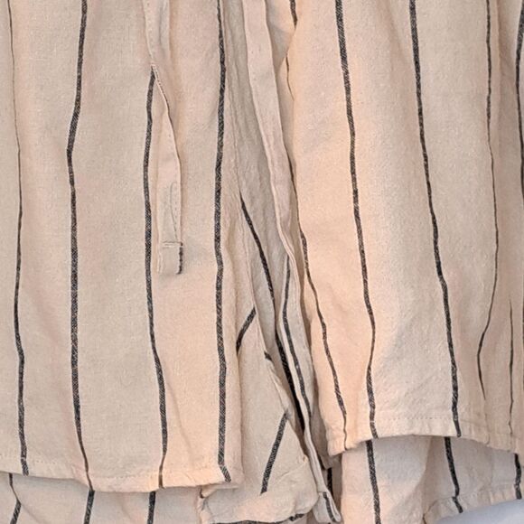 Arizona Jean Co Plus Size Women's XXL Linen Blend Natural Stripe Shorts NWT - Picture 4 of 10